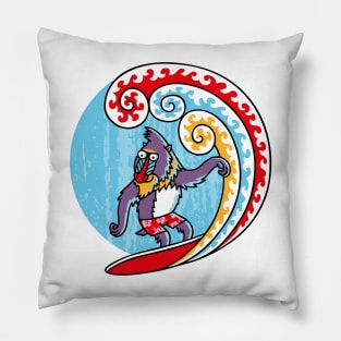 Surfing Mandrill Pillow