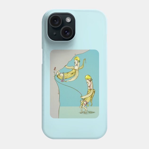 Funny bananas rock climbing Phone Case by mailboxdisco