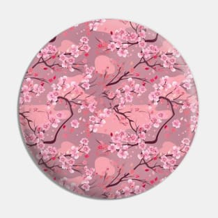 Sakura Japanese Cherry Tree Flower Blossom Pattern V4 Pin