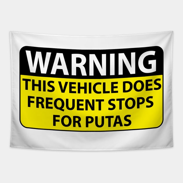 Warning funny Mexican bumper sticker Tapestry by Estudio3e