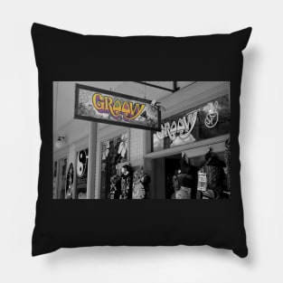 Groovy - Black & White with Color Pillow