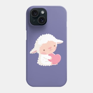 Cute Little Lamb Hugging Heart Phone Case