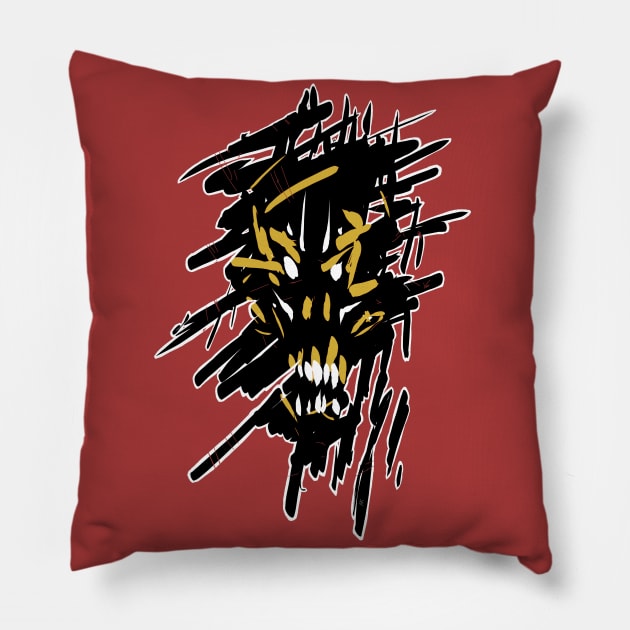 horror - face Pillow by Nikokosmos