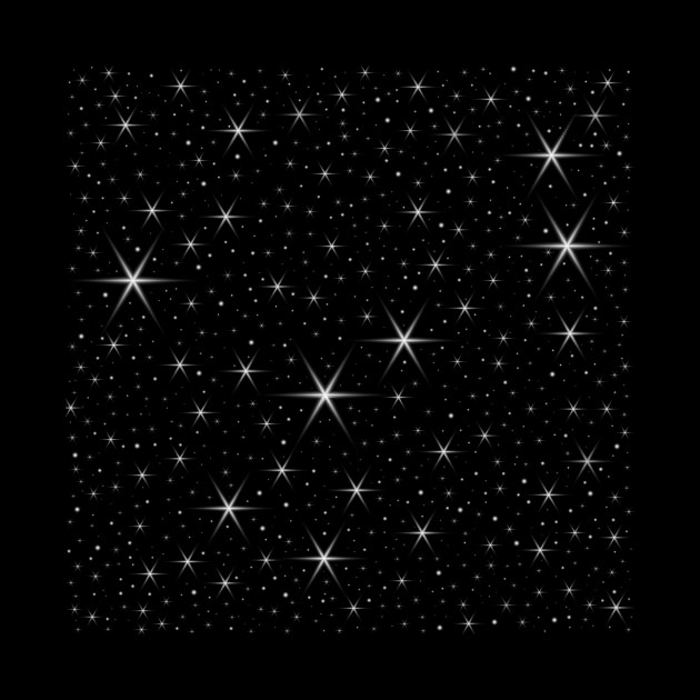 All Over White Starry Sky Pattern by Art by Deborah Camp