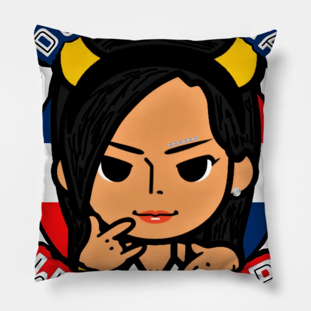 YASMINE MINDEZ ''DOMINICANA WARRIOR'' Pillow by KVLI3N