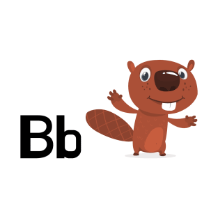 The Letter B for Beaver Alphabet uppercase and lowercase A letter Design T-Shirt