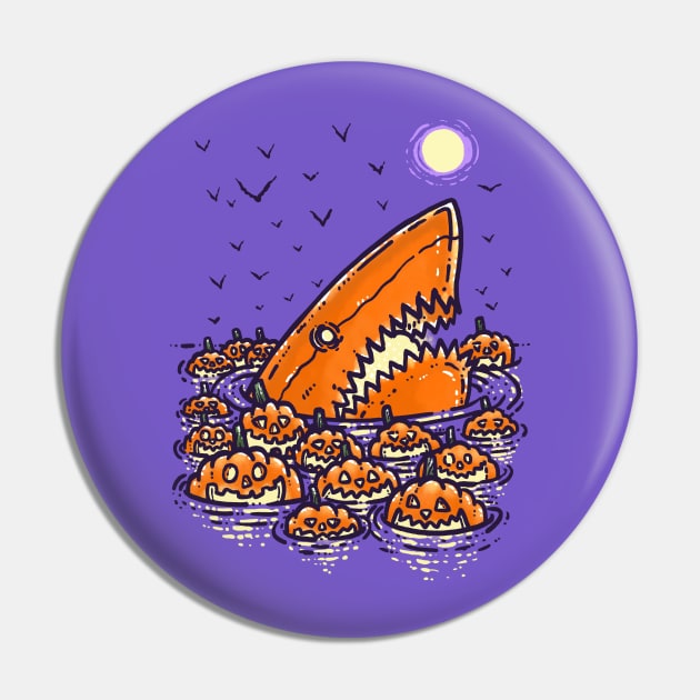 Jack O'Lantern Shark Pin by nickv47