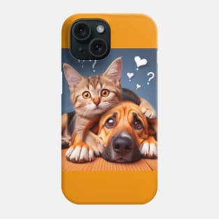 cat and dog love Phone Case