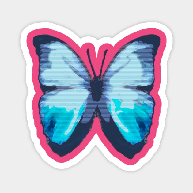 Blue Butterfly Magnet by DonWillisJrArt