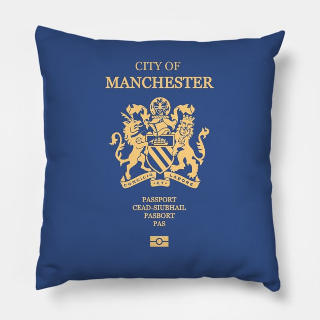 Manchester passport Pillow by Travellers