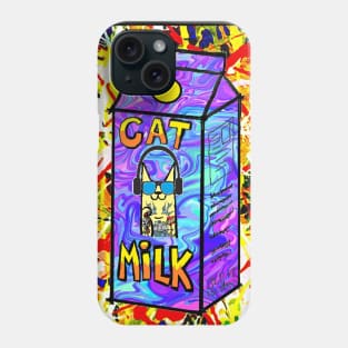 psychedelic Cat Milk pop art 1 Phone Case