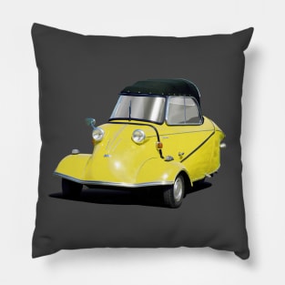 Messerschmitt bubble car in yellow Pillow