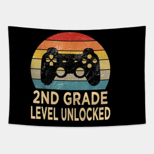 2nd Grade Level Unlocked Video Gamer Back to School Boys Tapestry