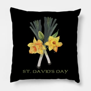 St David's Day Daffodils And Leeks Welsh Vibrant Look Pillow