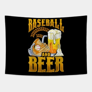 Awesome Baseball And Beer Make The Perfect Day Tapestry