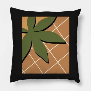 Minimal Modern  Abstract Shapes  Leaves Warm Tones  Design Pillow