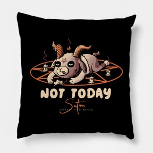 Satan Not Today - Funny Evil Baphomet Gift Pillow