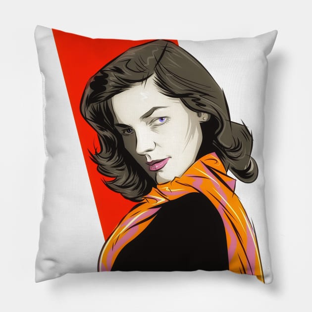 Lauren Bacall - An illustration by Paul Cemmick Pillow by PLAYDIGITAL2020