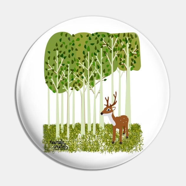 Deer in birch forest Pin by Aurealis