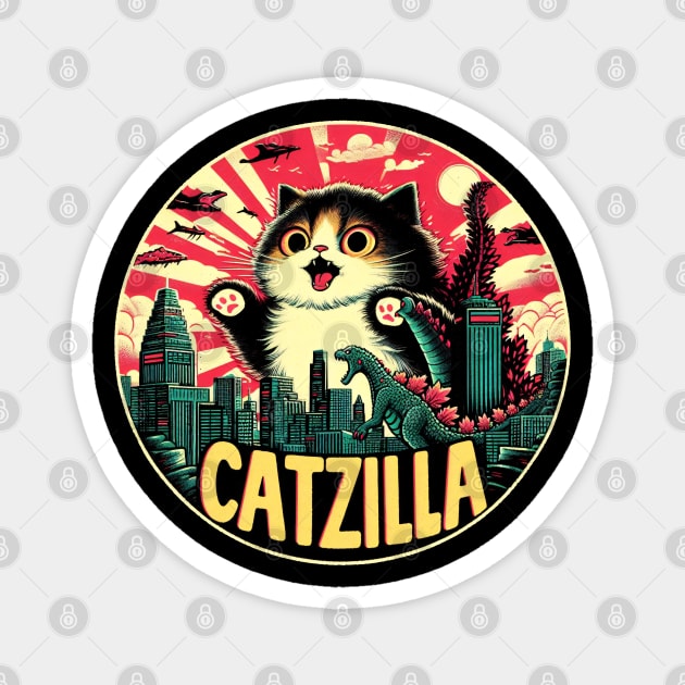 CATZILLA - Epic Cat Invasion Magnet by ANSAN