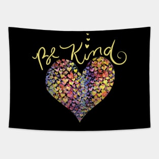 Be Kind Rainbow Heart Love Tapestry