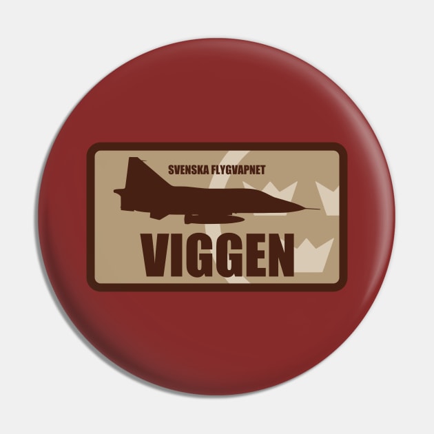 Swedish Air Force Viggen Patch (desert subdued) Pin by TCP