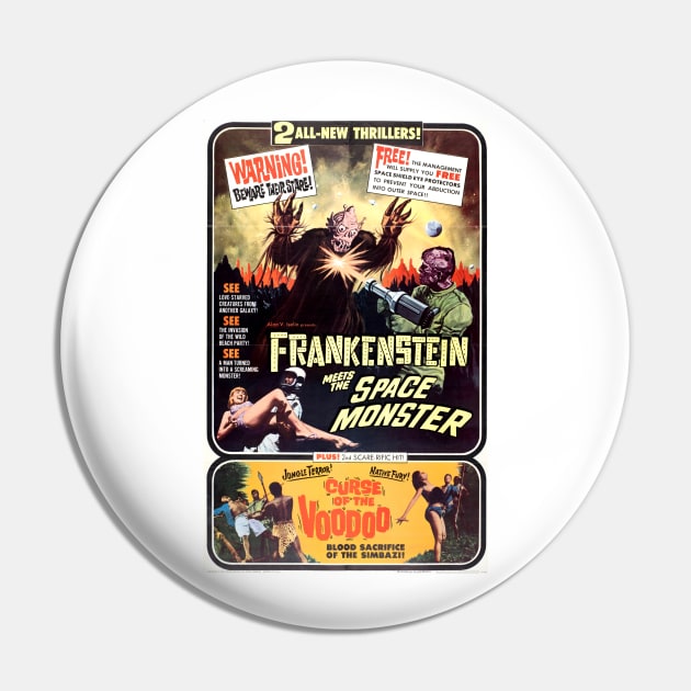 Classic Sci-Fi Movie Poster - Frankenstein Meets the Space Monster Pin by Starbase79