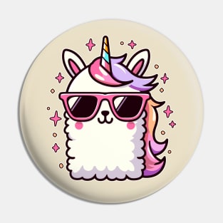 Unicorn Llama Head Wearing Sunglasses Cute Kawaii Alpaca Pin