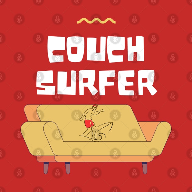 Couch surfer cartoon typography vector art design by TTWW Studios