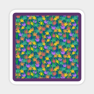 Wild Flowers- navy Magnet