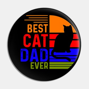 Vintage Best Cat Dad Ever Pin
