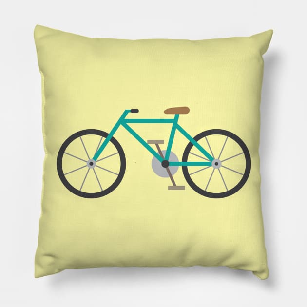 aquamarine  bicycle Pillow by Namarqueza