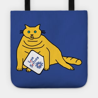 Funny Cat with Free Britney Sign Tote