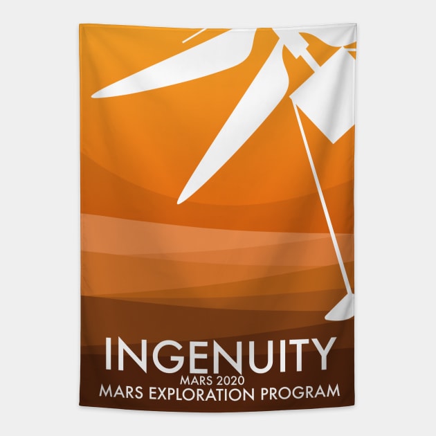 Mars Helicopter Ingenuity space art Tapestry by nickemporium1