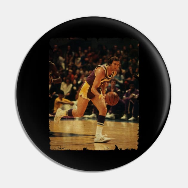 Jerry West - Vintage Design Of Basketball Pin by JULIAN AKBAR PROJECT