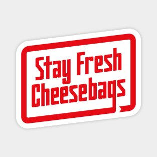 Stay Fresh Cheese Bags - Retro (Red and White on Asphalt) Magnet