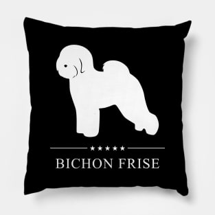 Bichon Frise Dog White Silhouette Pillow