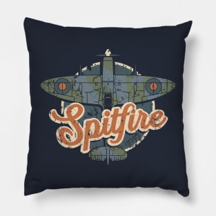 Vintage RAF Spitfire WW2 Fighter Plane Pillow