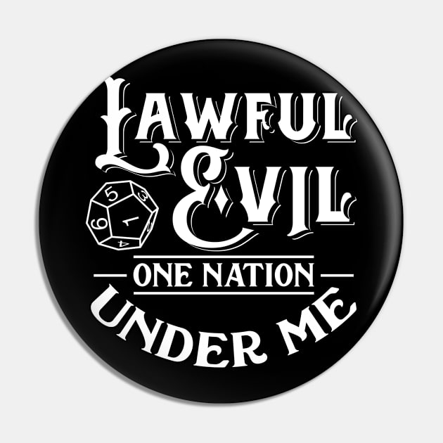 Tabletop Gaming DM Print Lawful Evil Dragons D20 Dice Tee Pin by Linco