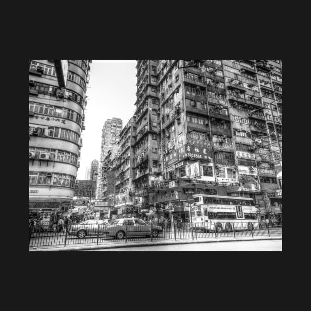 Nathan Road, Kowloon, Hong Kong Black And White by tommysphotos