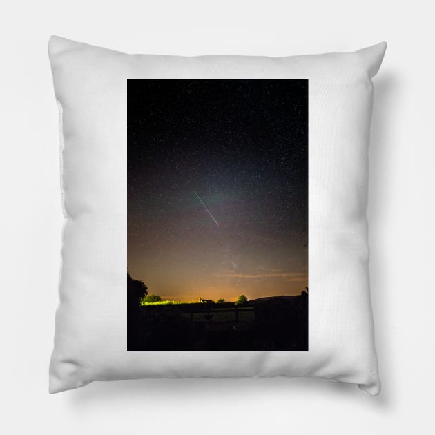 Perseid meteor trail 2015 (C026/0539) Pillow by SciencePhoto