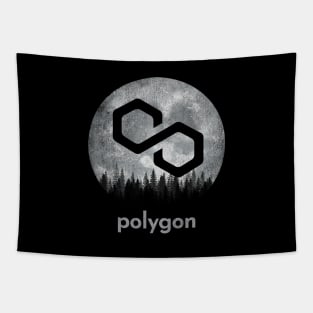 Vintage Polygon Matic Coin To The Moon Crypto Token Cryptocurrency Blockchain Wallet Birthday Gift For Men Women Kids Tapestry