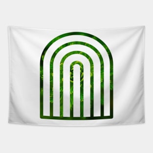 Green leafy deco rainbow Tapestry