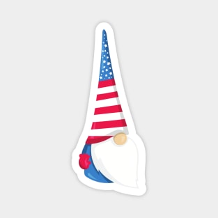 Fourth Of July, Cute Gnome, Independence Day Magnet