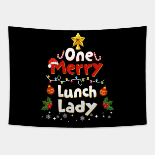 One Merry Lunch Lady Christmas Holiday Tapestry