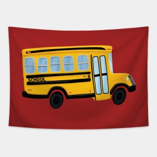 Cute School Bus Design Tapestry