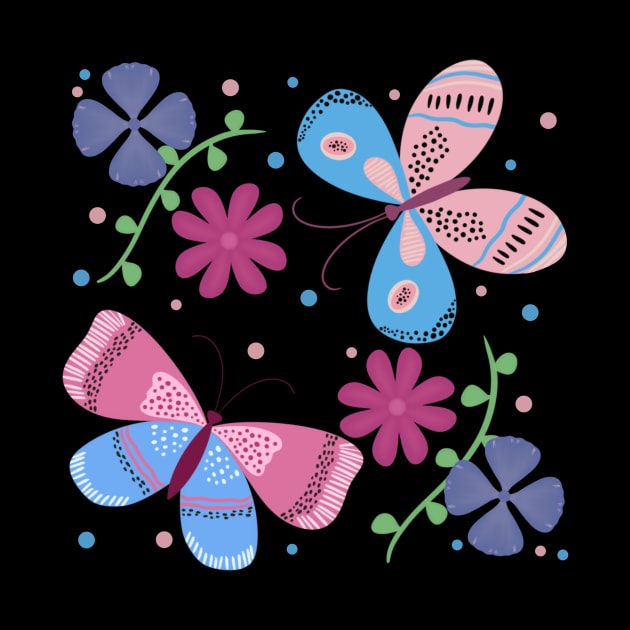 Pink and Blue Butterflies by Forever Tiffany