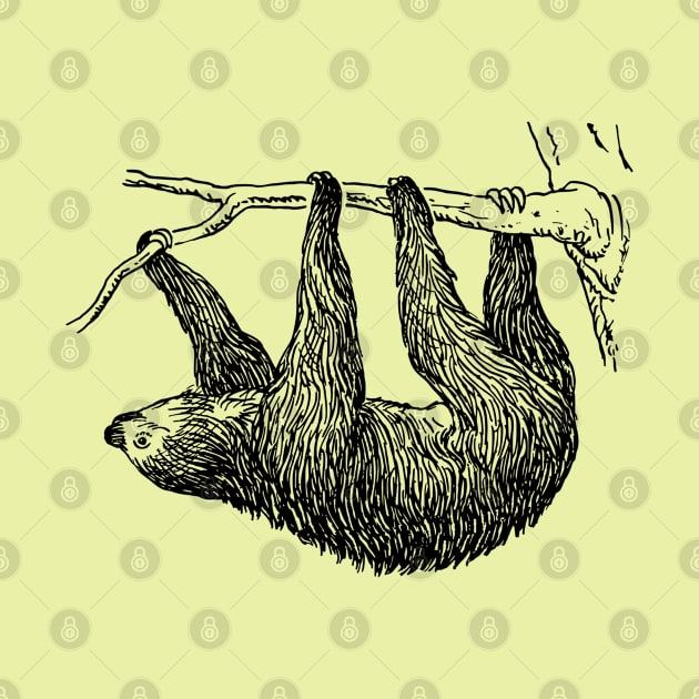 Cute sloth sketch print tees by WeLoveAnimals