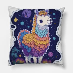 Cute astral llama Pillow