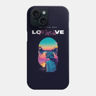 Just a girl who love music cute vintage music graphic design Phone Case